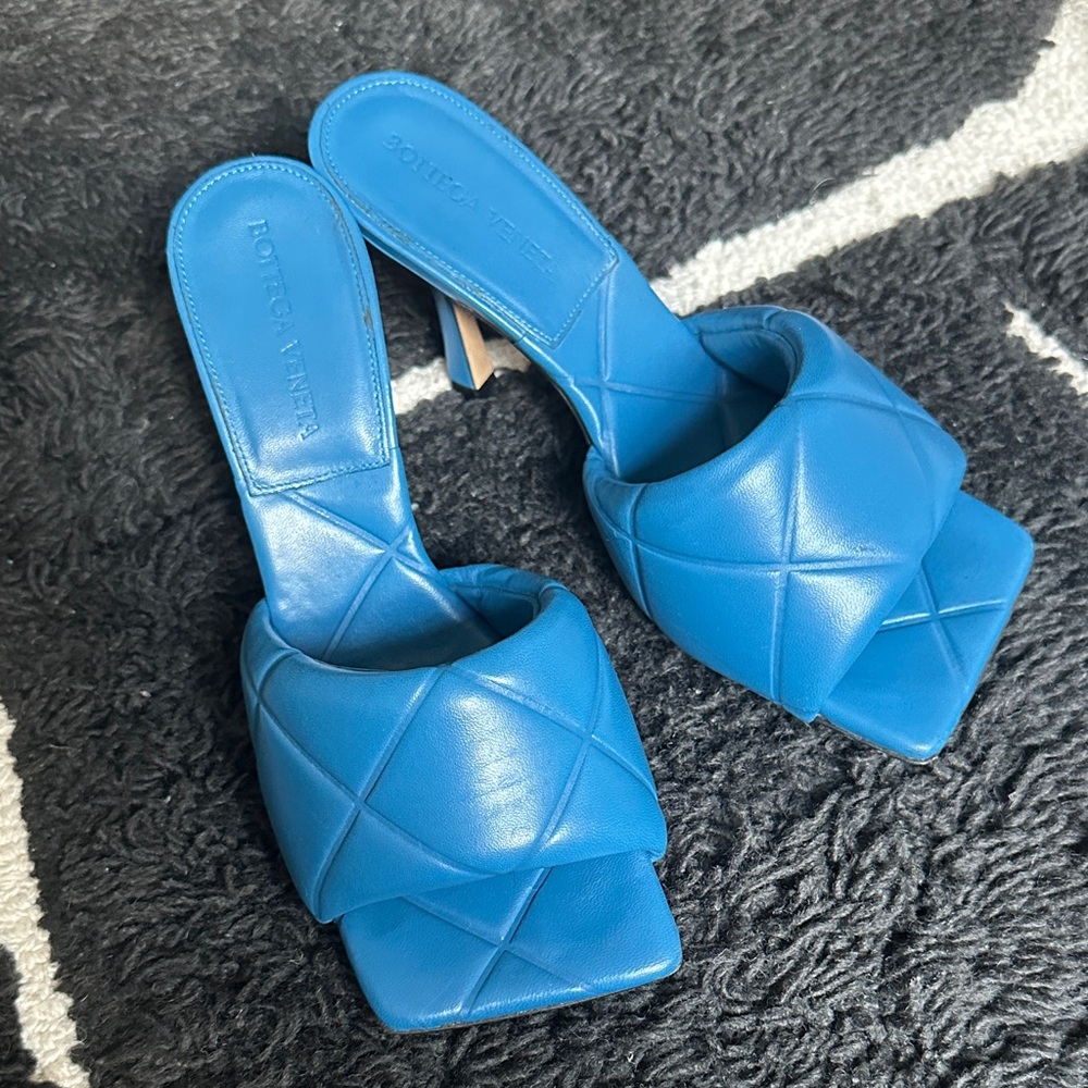 Bottega Veneta Blue Quilted Heels